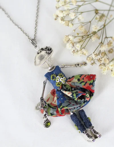 pendentif cristal de roche argent pour femme fabriqué en france Murmures d'une charmeuse