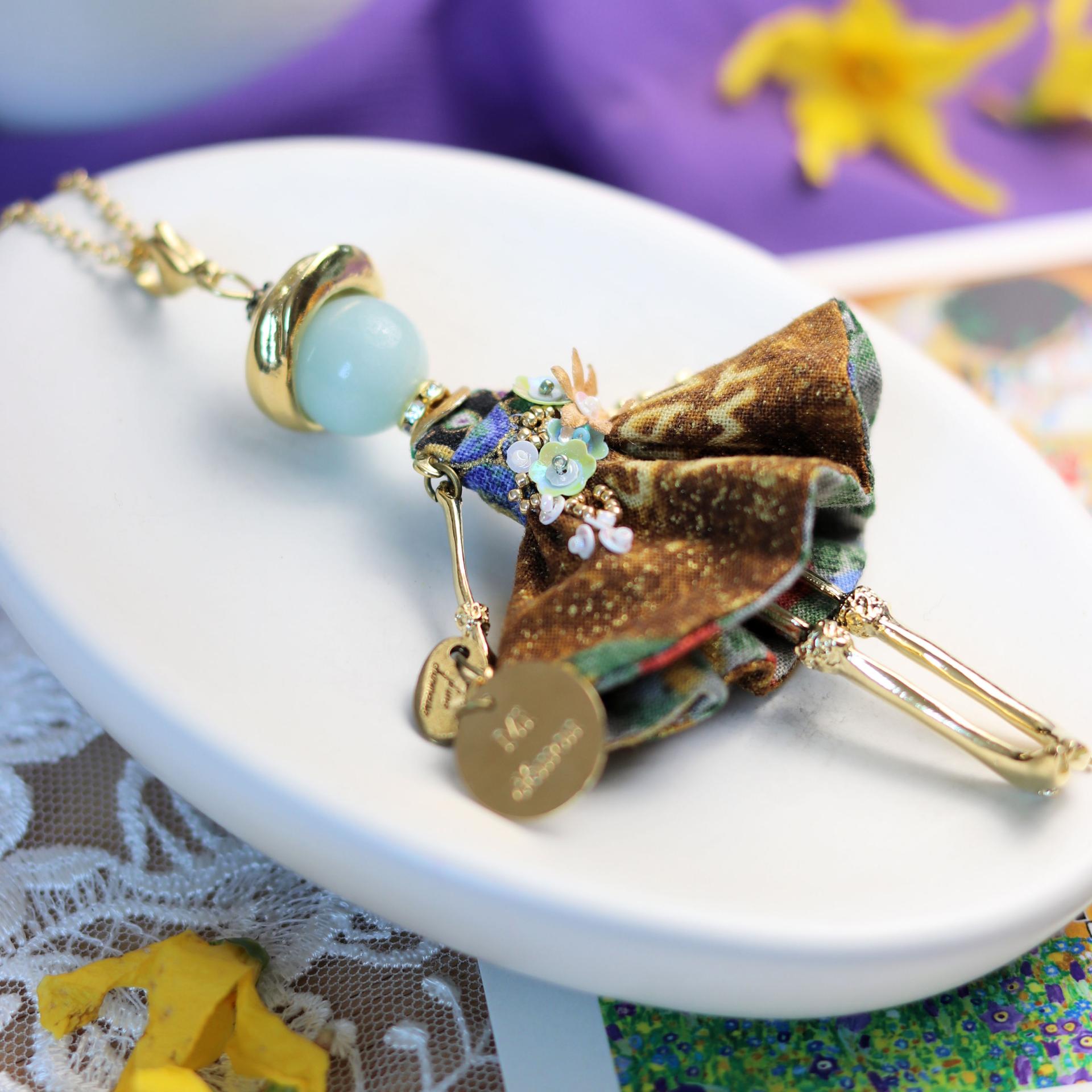 bijou or original pour femme avec pierre naturelle amazonite - Murmures d'une charmeuse