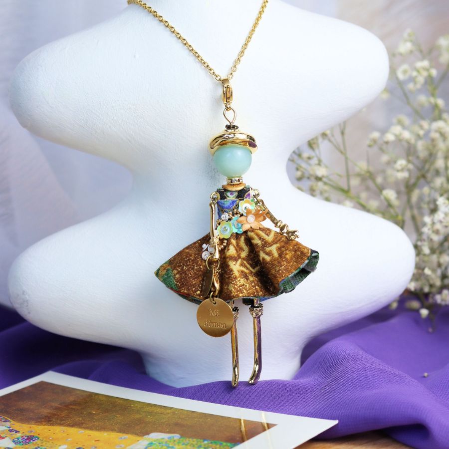 bijou or original pour femme avec pierre naturelle amazonite - Murmures d'une charmeuse