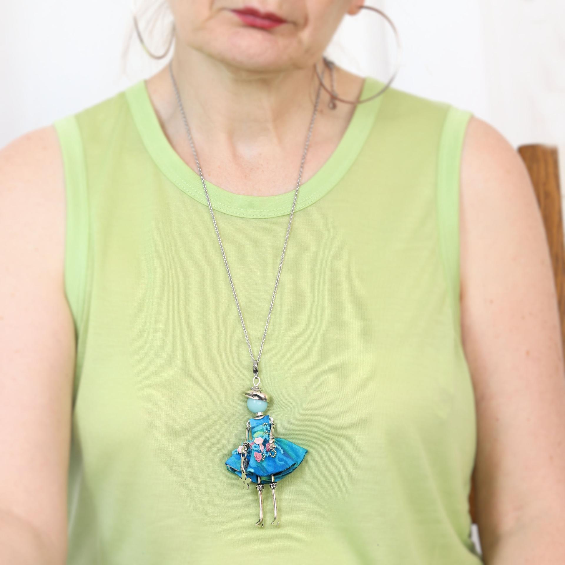 Bijou artisanal femme style talisman avec amazonite et pierre confiance en soi
