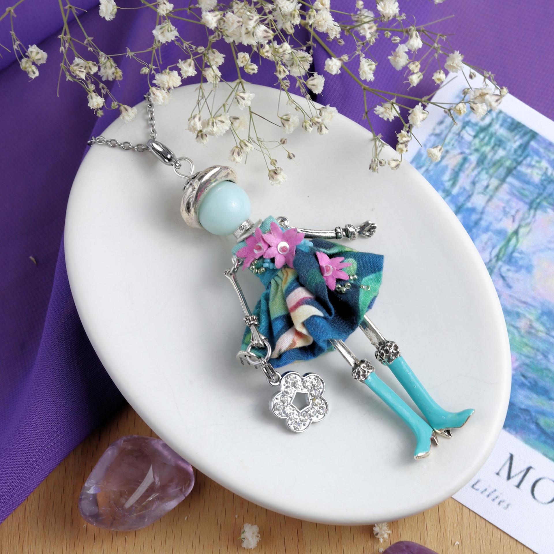 Bijou artisanal femme style talisman avec pierre naturelle amazonite pierre confiance en soi