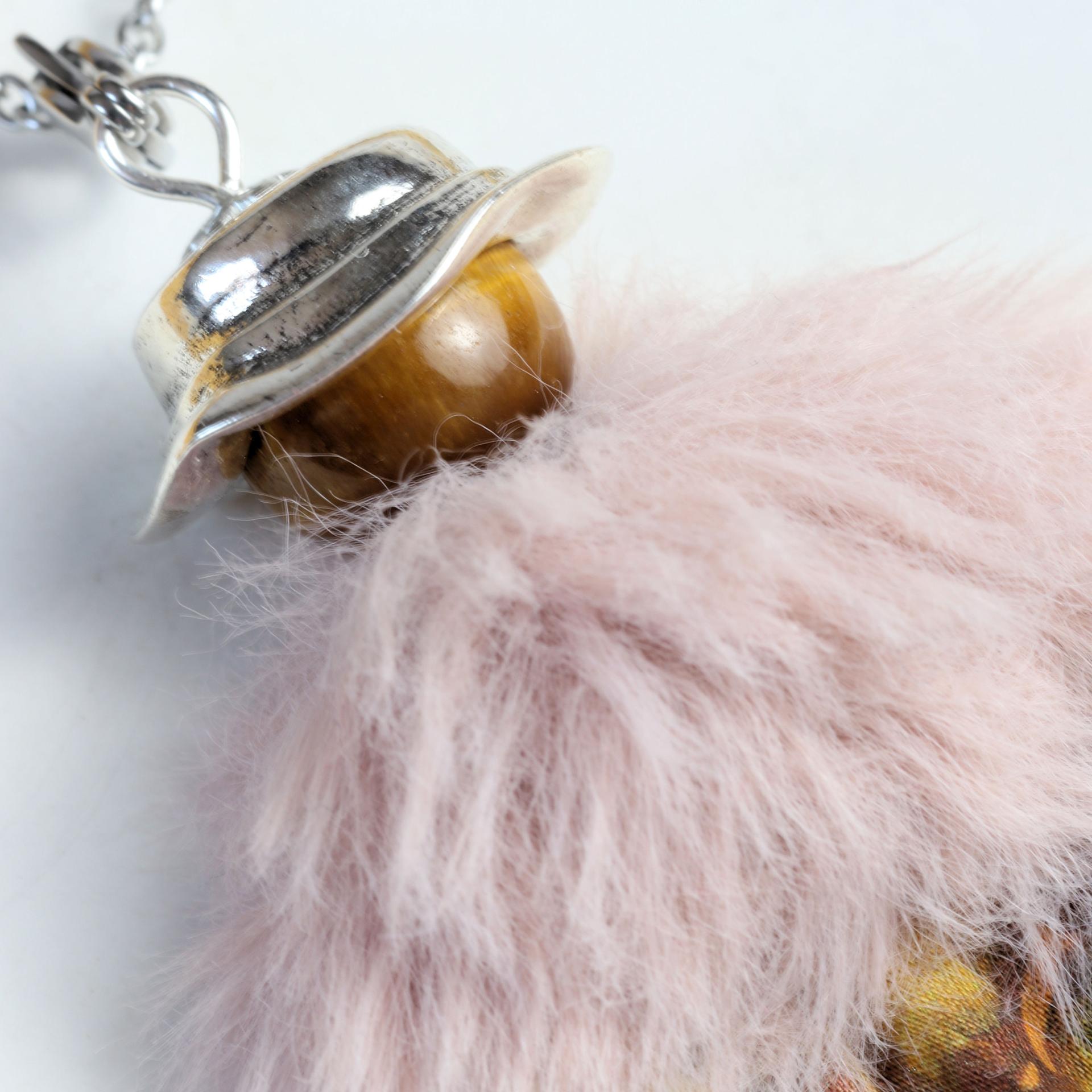 Cache-épaules en fausse fourrure vieux rose du pendentif poupée Fauve
